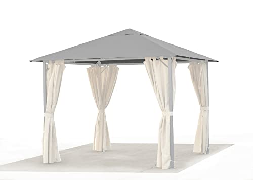 GRASEKAMP Qualität seit 1972 Ersatzdach 3x3m Garten Pavillon Nizza Grau Plane Bezug universal Partyzelt von GRASEKAMP Qualität seit 1972