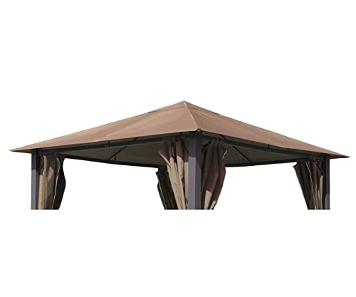 GRASEKAMP Qualität seit 1972 Ersatzdach zu Pavillon Paris 3x3m Taupe Plane Bezug Gartenpavillon von GRASEKAMP Qualität seit 1972