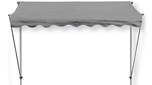 GRASEKAMP Qualität seit 1972 Klemmmarkise Ontario 294 x 130 cm Grau Gestell Grau Balkonmarkise höhenverstellbar von 200 cm – 320 cm von GRASEKAMP Qualität seit 1972