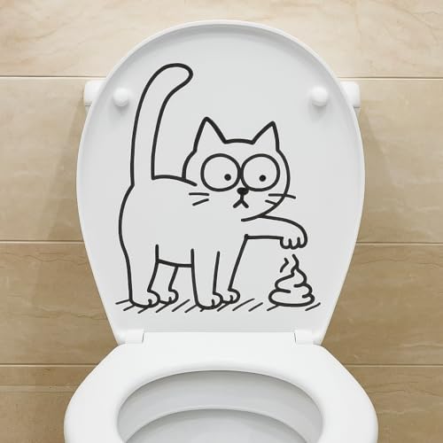 30 * 30 cm 3 stücke Schwarze Katze Selbstklebende Wc Deckel Aufkleber Lustige Wasserdichte Wc-sitz Aufkleber Für Deckel zimmer Tür Wand Aufkleber von GRASKY