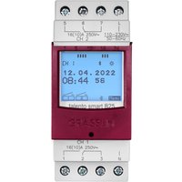 Le Sanitaire - Grässlin 43.02.0002.1 Talento smart B25 - Digitale 2-Kanal Zeitschaltuhr mit App-Programmierung Montage auf Hutschiene - Grau / Rot von LE SANITAIRE