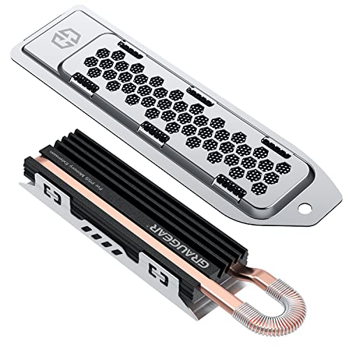 GRAUGEAR HeatPipe-Kühlkörper für M.2 NVMe SSD (2280), Playstation 5, PS5, für PS5 Speichererweiterung, mit Staubgeschützter Abdeckung. von GRAUGEAR