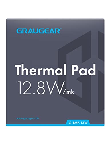 GRAUGEAR Wärmeleitpad 12,8W/mk, Silkon, 1 Hochleistungspad in Größe: 100 x 45 x 1 mm, leichter Zuschnitt G-TMP-13W von GRAUGEAR
