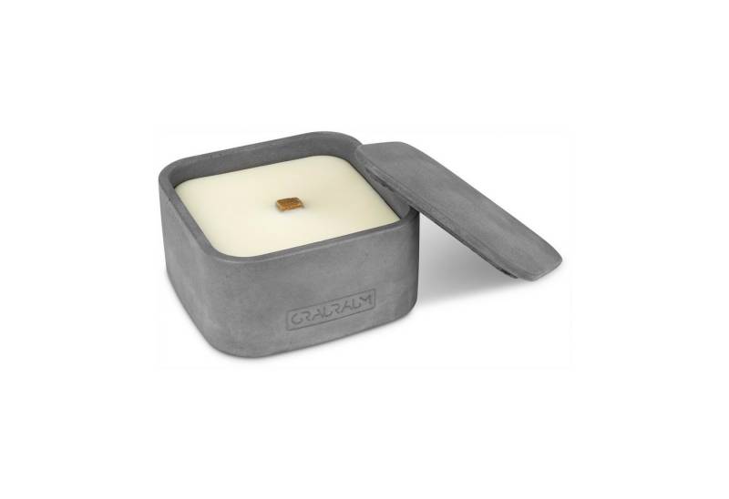 GRAURAUM Outdoorkerze Oskar - Kerzenfresser mit Dauerdocht Tischfeuer (13 x 13 x 8,5cm), nachhaltiges Rapswachs von GRAURAUM