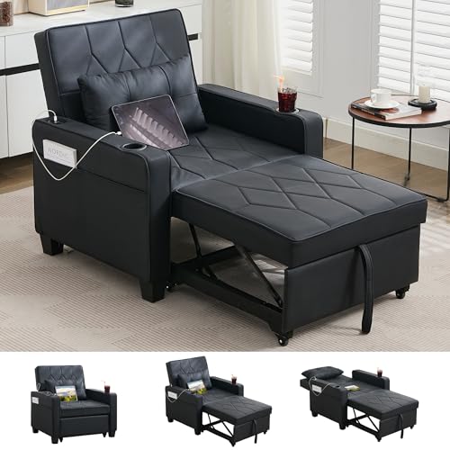 GRAVFORCE Schlafsessel, Schlafsofa, Relaxsessel, Sessel mit schlaffunktion, Fernsehsessel, Klappbares Schlafsofa, Schwarz GRAVFORCE Schlafsessel, Schlafsofa, Relaxsessel, Sessel mit schlaffunktion, Fernsehsessel, Klappbares Schlafsofa, Schwarz von GRAVFORCE