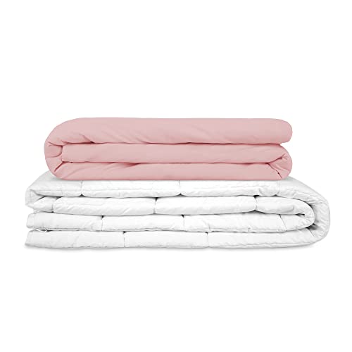 GRAVITY TherapieDecke Gewichtsdecke Incl. Baumwolle SOMMERBEZUG Pink - Schwere Decke für Erwachsene/Jugendliche Für besseren Schlaf, Größe: 150x220 cm, 8 kg von GRAVITY