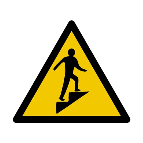 W156 - Achtung Stufe - Warnschild - Maße wählbar - Norm ISO 7010 von GRAVURE CONCEPT