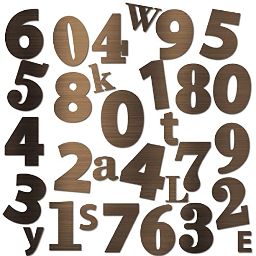 Gestanzte Buchstaben & Nummern Hausnummer - PVC Hausnummer - Anpassbares Zeichen (3XL - 18cm, Bronze) von GRAVURE CONCEPT