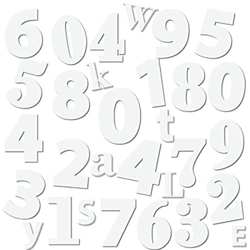 Gestanzte Buchstaben & Nummern Hausnummer - PVC Hausnummer - Anpassbares Zeichen (S - 8cm, Blanc/Weiß) von GRAVURE CONCEPT