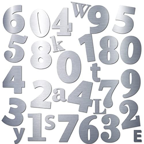 Gestanzte Buchstaben & Nummern Hausnummer - PVC Hausnummer - Anpassbares Zeichen (S - 8cm, Gris Alu/Aluminiumgrau) von GRAVURE CONCEPT