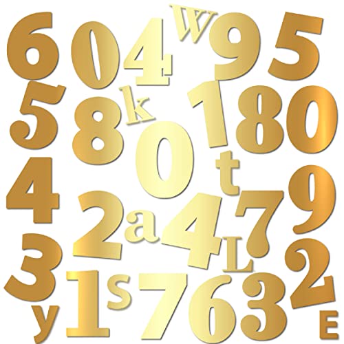 Gestanzte Buchstaben & Nummern Hausnummer - PVC Hausnummer - Anpassbares Zeichen (S - 8cm, Or brillant/Gold) von GRAVURE CONCEPT