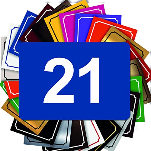 Selbstklebende Briefkastennummer - Hausnummer aus PVC - Gravierte Plakette zum Anpassen - MEDIUM 7 x 5 cm (Bleu - Blau) von GRAVURE CONCEPT