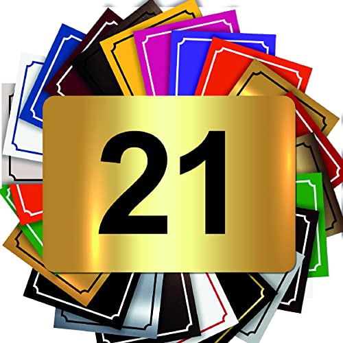 Selbstklebende Briefkastennummer - Hausnummer aus PVC - Gravierte Plakette zum Anpassen - MEDIUM 7 x 5 cm (Or Brillant - Glänzendes Gold) von GRAVURE CONCEPT