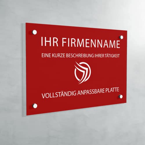 PVC-Türschild - Gravierte Platte zum Anpassen - Anpassbare Abmessungen - 21 Farben (Rouge - Rot) von GRAVURE CONCEPT