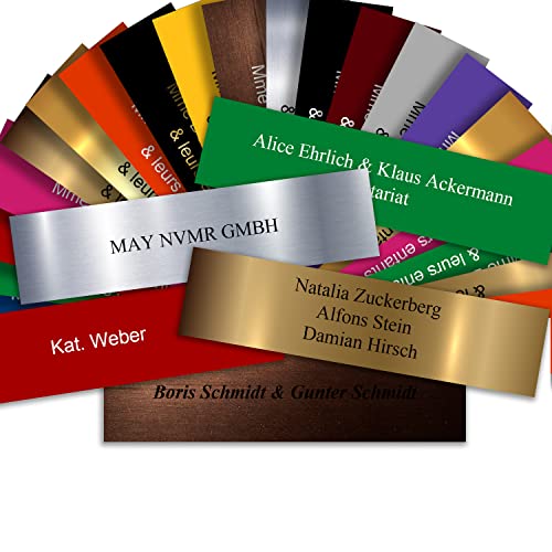 Selbstklebendes Briefkastenschild aus PVC - Gravierte Platte zum Anpassen 10 x 2,5 cm - 21 Farben erhältlich von GRAVURE CONCEPT