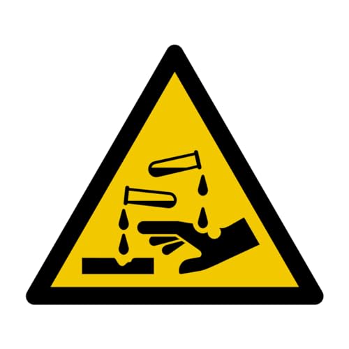 W023 - Gefahr ätzende Substanzen - Warnschild - Maße wählbar - Norm ISO 7010 von GRAVURE CONCEPT