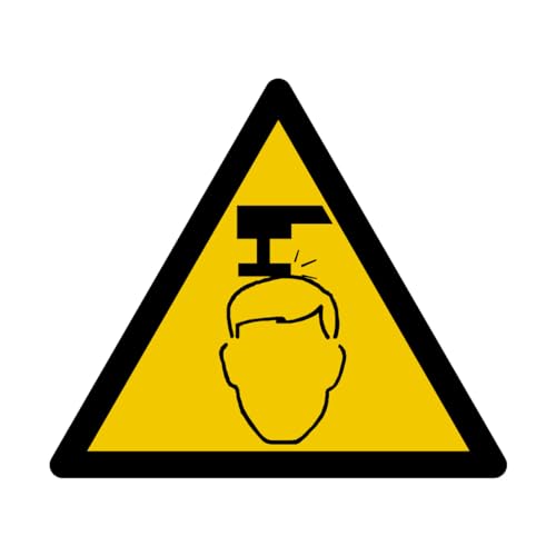 W158 - Achtung Kopf - Warnschild - Maße wählbar - Norm ISO 7010 von GRAVURE CONCEPT