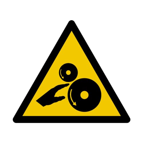 W213 - Achtung Hände Zahnräder - Warnschild - Maße wählbar - Norm ISO 7010 von GRAVURE CONCEPT
