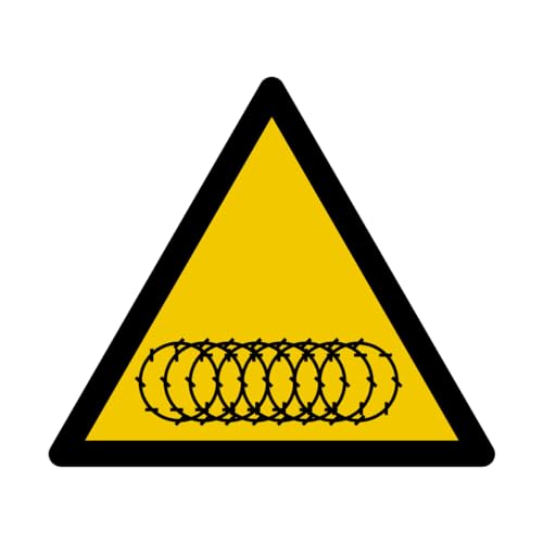 W237 - Achtung Stacheldraht - Warnschild - Maße wählbar - Norm ISO 7010 von GRAVURE CONCEPT