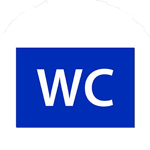 WC-Toiletten-Schild – Selbstklebende PVC-Türschild 10 x 15 cm – 21 Farben verfügbar (Blau) von GRAVURE CONCEPT