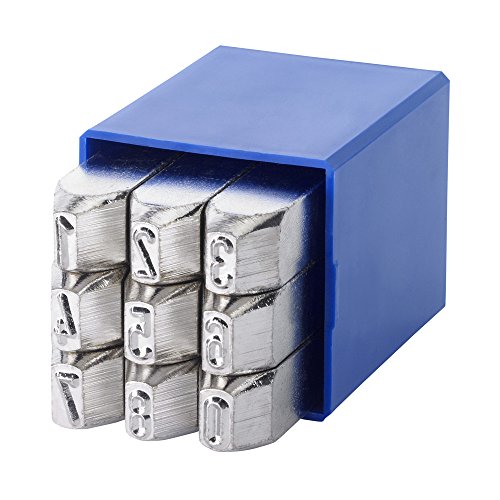GRAVUREM-NR.1 Schlagzahlen, Schlagstempel, Prägestempel - Zahlen 0-9 für Edelstahl (VERNICKELTE OBERFLÄCHE) / 6mm von GRAVUREM