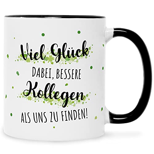 Bedruckte Tasse mit Spruch - Bessere Kollegen - Lustige Witzige Geschenke - Geschenk für Kollege Kollegin zum Geburtstag Weihnachten Abschied bei Kündigung Beförderung - Farbe: Schwarz & Weiß von GRAVURZEILE