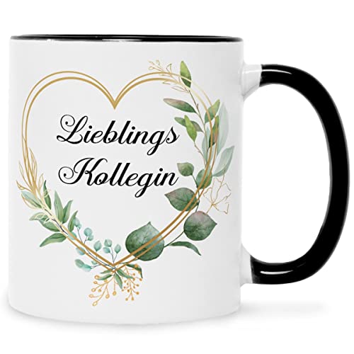 Bedruckte Tasse mit Spruch - Lieblingskollegin - Herzliche Geschenke - Geschenk für Freundin Arbeitskollegin zum Geburtstag Weihnachten Abschied - Geschenk für Sie - Farbe Schwarz & Weiß von GRAVURZEILE