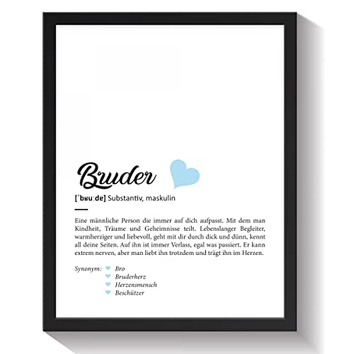 GRAVURZEILE Definition Poster, Kunstdrucke & Worterklärung auf DIN A4 Premium-Foto-Papier Größe DIN A4 mit Rahmen, Farbe Bruder Geschenk GRAVURZEILE Definition Poster, Kunstdrucke & Worterklärung auf DIN A4 Premium-Foto-Papier Größe DIN A4 mit Rahmen, Farbe Bruder Geschenk von GRAVURZEILE
