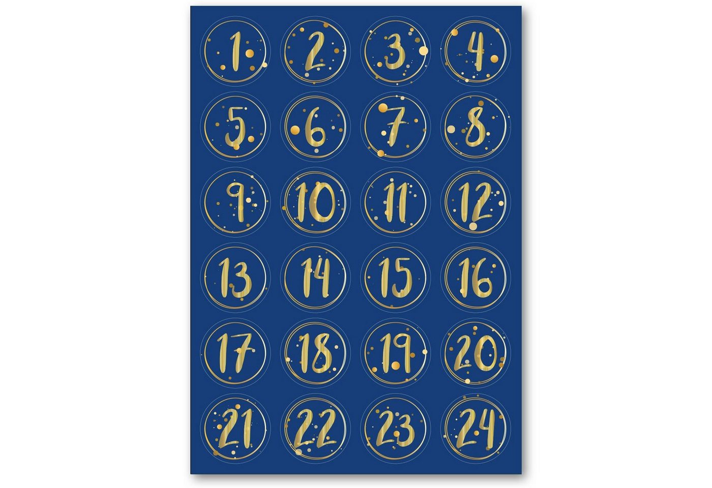 GRAVURZEILE Adventskalender Adventskalender Zahlenaufkleber zum Basteln (mit 24 farbigen Zahlen), für Weihnachten zum Selbstgestalten von GRAVURZEILE