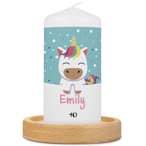 GRAVURZEILE Bedruckte Kleine Kerze - Cartoon Einhorn Geburtstagskerze - Personalisiert mit Name & Alter - brilliant bedruckte Kerze zum Geburtstag - Geschenk für Mädchen & Jungen GRAVURZEILE Bedruckte Kleine Kerze - Cartoon Einhorn Geburtstagskerze - Personalisiert mit Name & Alter - brilliant bedruckte Kerze zum Geburtstag - Geschenk für Mädchen & Jungen von GRAVURZEILE