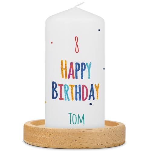 GRAVURZEILE Bedruckte Kleine Kerze - Geburtstagskerze Happy Birthday - Personalisiert mit Name & Alter - brilliant bedruckte Kerze - Geschenk für Mädchen & Jungen zum Kinder Geburtstag GRAVURZEILE Bedruckte Kleine Kerze - Geburtstagskerze Happy Birthday - Personalisiert mit Name & Alter - brilliant bedruckte Kerze - Geschenk für Mädchen & Jungen zum Kinder Geburtstag von GRAVURZEILE