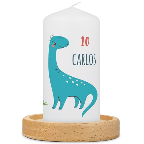 GRAVURZEILE Bedruckte Kleine Kerze - Langhals Dinos Geburtstag - Geburtstagskerze Personalisiert mit Name & Alter - brilliant bedruckte Kerze zum Geburtstag - Geschenk für Mädchen & Jungen GRAVURZEILE Bedruckte Kleine Kerze - Langhals Dinos Geburtstag - Geburtstagskerze Personalisiert mit Name & Alter - brilliant bedruckte Kerze zum Geburtstag - Geschenk für Mädchen & Jungen von GRAVURZEILE