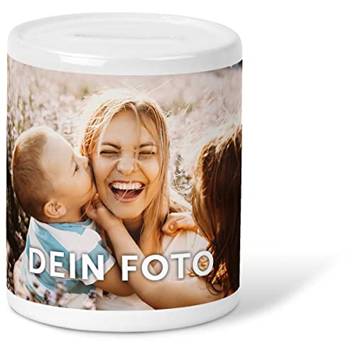 GRAVURZEILE Bedruckte Spardose mit eigenem Foto Bild - Persönliches Geschenk - Geschenk für die liebsten zum Geburtstag Muttertag Vatertag Valentinstag Weihnachten - für Sie & Ihn von GRAVURZEILE