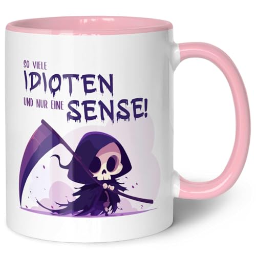GRAVURZEILE Bedruckte Tasse mit Spruch in Lila - So viele Idioten und nur eine Sense - Spülmaschinenfest - Lustige Geschenke für Arbeitskollegen im Büro - Geschenk für Sie & Ihn - Rosa GRAVURZEILE Bedruckte Tasse mit Spruch in Lila - So viele Idioten und nur eine Sense - Spülmaschinenfest - Lustige Geschenke für Arbeitskollegen im Büro - Geschenk für Sie & Ihn - Rosa von GRAVURZEILE