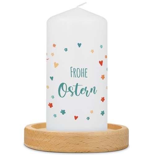 GRAVURZEILE Bedruckte kleine Kerze - Frohe Ostern - Bunte Kerze als Dekoration zu Ostern - Oster Deko Geschenk zur Osterfeier - Geschenke für Sie & Ihn zum Osterfest - Stumpenkerze 120/58 GRAVURZEILE Bedruckte kleine Kerze - Frohe Ostern - Bunte Kerze als Dekoration zu Ostern - Oster Deko Geschenk zur Osterfeier - Geschenke für Sie & Ihn zum Osterfest - Stumpenkerze 120/58 von GRAVURZEILE
