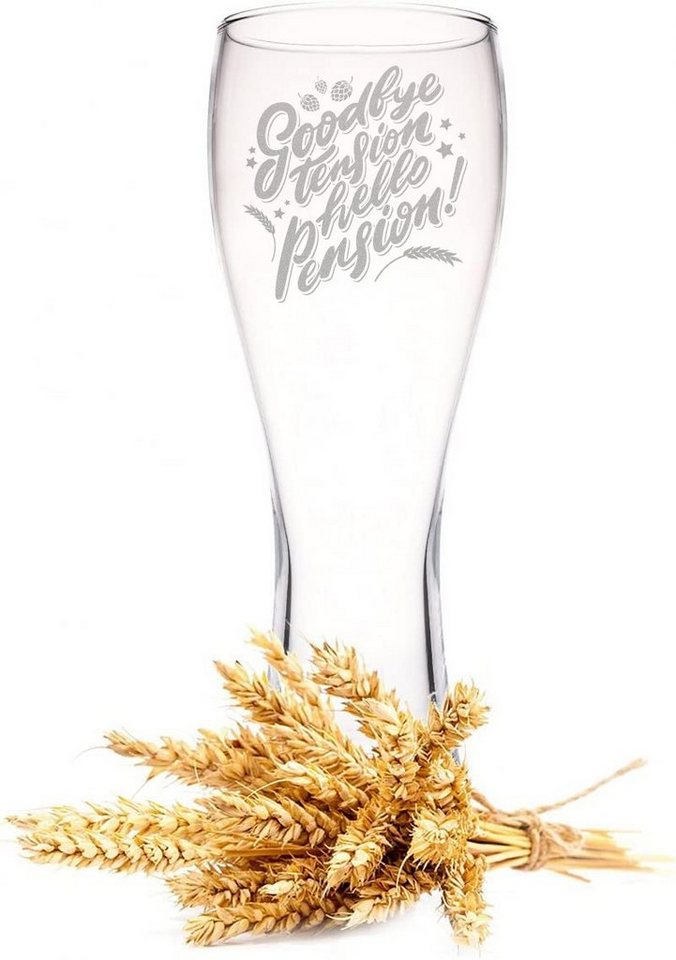 GRAVURZEILE Bierglas Leonardo Weizenglas mit Gravur - Goodbye Tension, Glas, Geschenk für Rentner zum Pensionsbeginn - 0,5l GRAVURZEILE Bierglas Leonardo Weizenglas mit Gravur - Goodbye Tension, Glas, Geschenk für Rentner zum Pensionsbeginn - 0,5l von GRAVURZEILE