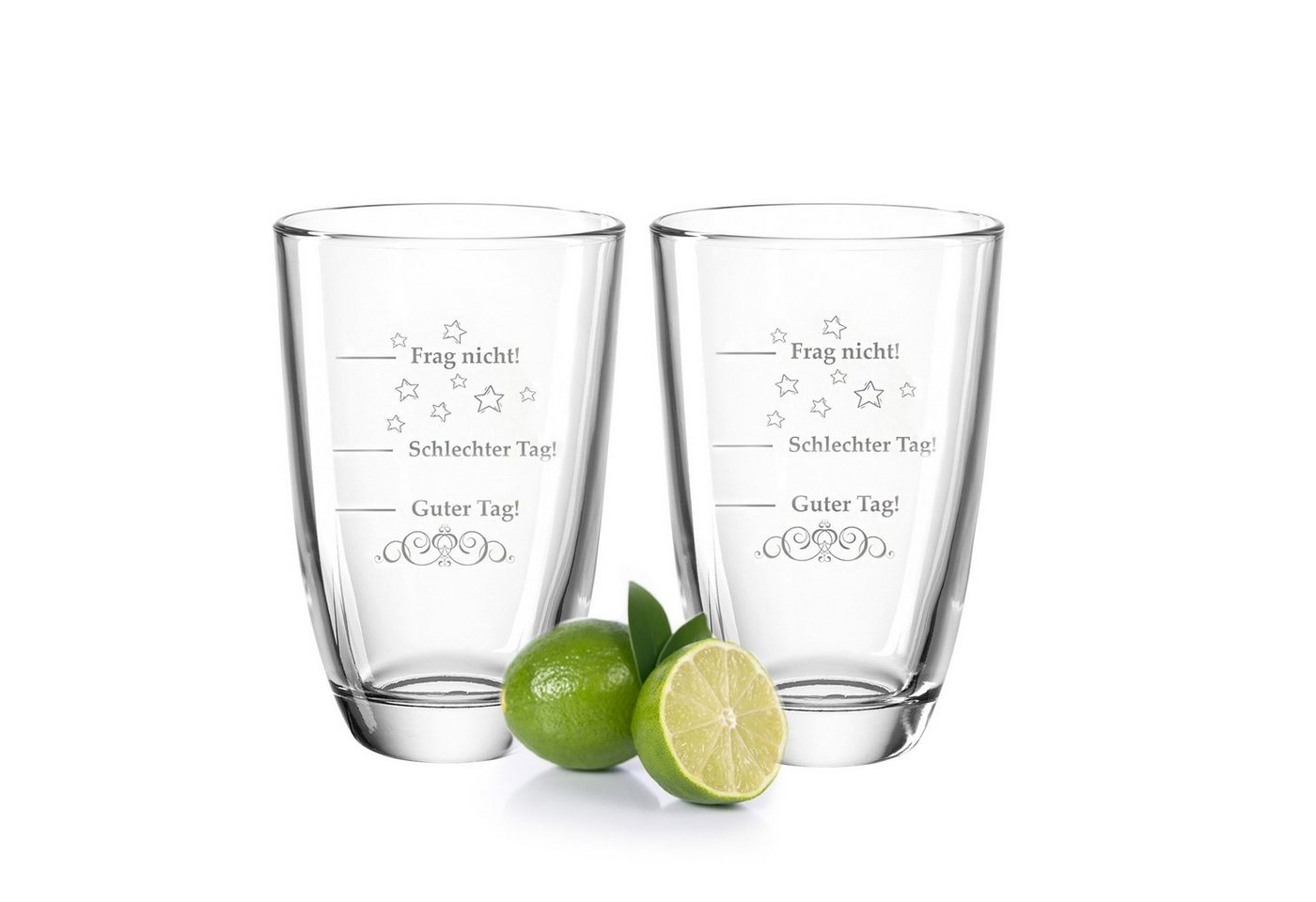 GRAVURZEILE Cocktailglas 2er Set Montana GIN-Gläser Guter Tag, Schlechter Tag, Frag nicht!, Glas von GRAVURZEILE