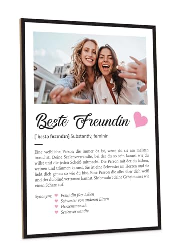 GRAVURZEILE Definition Poster & Kunstdrucke mit eigenem Foto - Geschenke für Beste Freundin - Personalisierte Wandbilder - Wanddeko Deko für Wohnzimmer Schlafzimmer Flur & Diele von GRAVURZEILE
