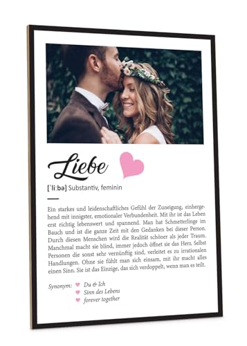 GRAVURZEILE Definition Poster & Kunstdrucke mit eigenem Foto - Geschenke für Freundin & Partner - Personalisierte Wandbilder - Wanddeko Deko für Wohnzimmer Schlafzimmer Flur & Diele von GRAVURZEILE