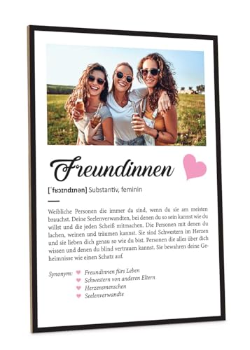 GRAVURZEILE Definition Poster & Kunstdrucke mit eigenem Foto - Geschenke für Freundinnen - Personalisierte Wandbilder - Wanddeko Deko für Wohnzimmer Schlafzimmer Flur & Diele - Freundinnen Geschenk von GRAVURZEILE