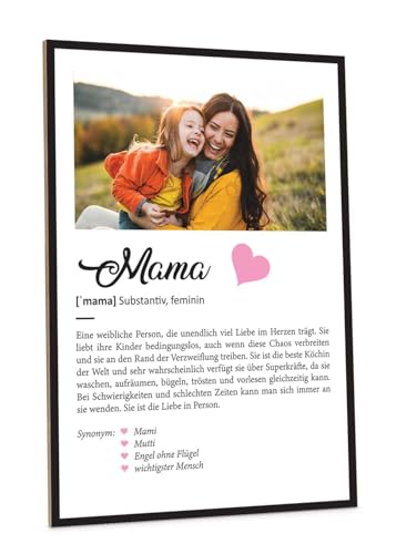 GRAVURZEILE Definition Poster & Kunstdrucke mit eigenem Foto - Geschenke für Mama - Personalisierte Wandbilder - Wanddeko Deko für Wohnzimmer Schlafzimmer Flur & Diele - Mama Geschenk von GRAVURZEILE
