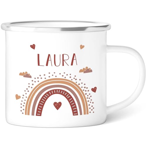 GRAVURZEILE Emaille Tasse für Kinder - Kindermotive - Personalisiert mit Namen - 8 versch. Motive - 300 ml - Trinkbecher für Kinder - Geschenk für Jungen & Mädchen - Farbe: Regenbogen Rot GRAVURZEILE Emaille Tasse für Kinder - Kindermotive - Personalisiert mit Namen - 8 versch. Motive - 300 ml - Trinkbecher für Kinder - Geschenk für Jungen & Mädchen - Farbe: Regenbogen Rot von GRAVURZEILE
