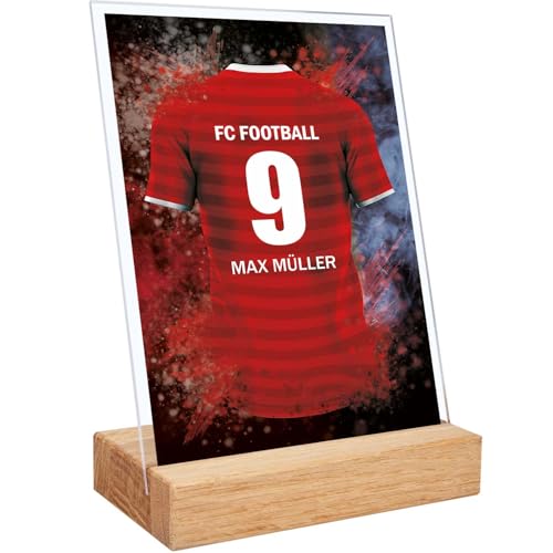 GRAVURZEILE Fußball Bild auf Acrylglas - Fussball Fanartikel Foto Trikot mit Name Nummer & Verein - Personalisierte Geschenke für Männer und Jungen - Geschenk für Ihn - Bayern Trikot - 15 x 20 cm GRAVURZEILE Fußball Bild auf Acrylglas - Fussball Fanartikel Foto Trikot mit Name Nummer & Verein - Personalisierte Geschenke für Männer und Jungen - Geschenk für Ihn - Bayern Trikot - 15 x 20 cm von GRAVURZEILE