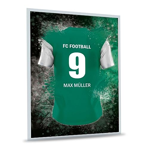 GRAVURZEILE Fußball Bild auf Acrylglas - Fussball Fanartikel Foto Trikot mit Name Nummer & Verein - Personalisierte Geschenke für Männer und Jungen - Geschenk für Ihn - Bremen Trikot - 15 x 20 cm von GRAVURZEILE