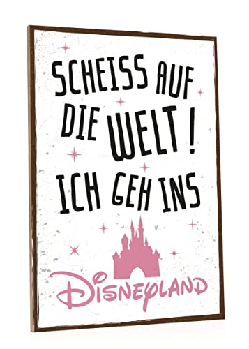 GRAVURZEILE Holzschild mit Spruch - Ich geh ins Disneyland - Witziger Lustiger Kunstdruck auf Holz - Wand Dekoration Poster im Vintage Look für Sie & Ihn - Geschenk für Disney Fans GRAVURZEILE Holzschild mit Spruch - Ich geh ins Disneyland - Witziger Lustiger Kunstdruck auf Holz - Wand Dekoration Poster im Vintage Look für Sie & Ihn - Geschenk für Disney Fans von GRAVURZEILE