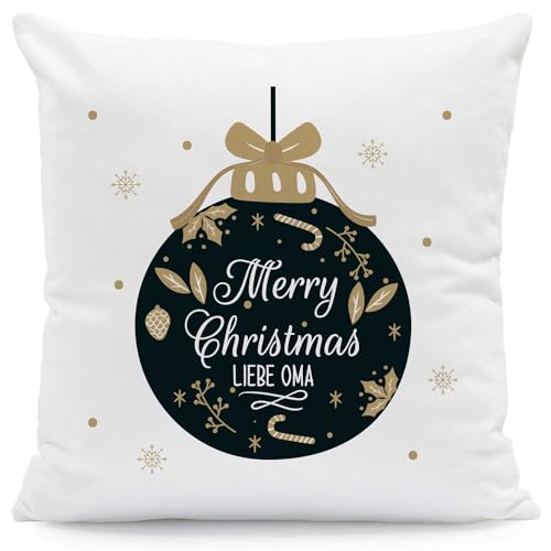 GRAVURZEILE Kissen mit Weihnachtsmotiv - Weihnachtskugel - Personalisiert mit Text - Weihnachtsdeko - Geschenke für Frauen & Männer - Weihnachtszeit Wichtel Geschenk für Sie & Ihn - Mit Füllung von GRAVURZEILE