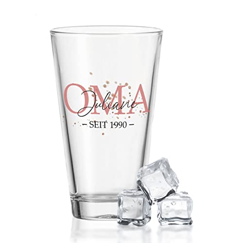 GRAVURZEILE Leonardo Wasserglas mit UV-Druck - Oma Design - mit Wunschname & Datum - Geschenk für die beste Oma der Welt von GRAVURZEILE