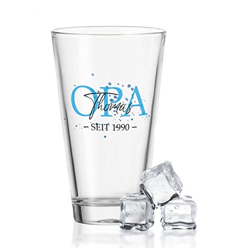GRAVURZEILE Leonardo Wasserglas mit UV-Druck - Opa Design - mit Wunschname & Datum - Geschenk für den beste Opa der Welt von GRAVURZEILE