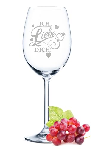 GRAVURZEILE Leonardo Weinglas - Ich liebe dich Design - Glas mit Lasergravur - Geschenk für Sie & Ihn - Geschenk zur Hochzeit, Verlobung, Jahrestag & Valentinstag von GRAVURZEILE