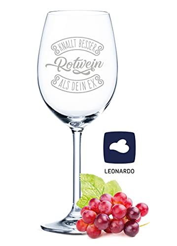 GRAVURZEILE Leonardo Weinglas - Knallt besser als dein Ex - Lustige Geschenke - Geburtstagsgeschenk für Männer & Frauen sowie Ex-Freund & Ex-Freundin - Geeignet als Rotweingläser Weißweingläser von GRAVURZEILE
